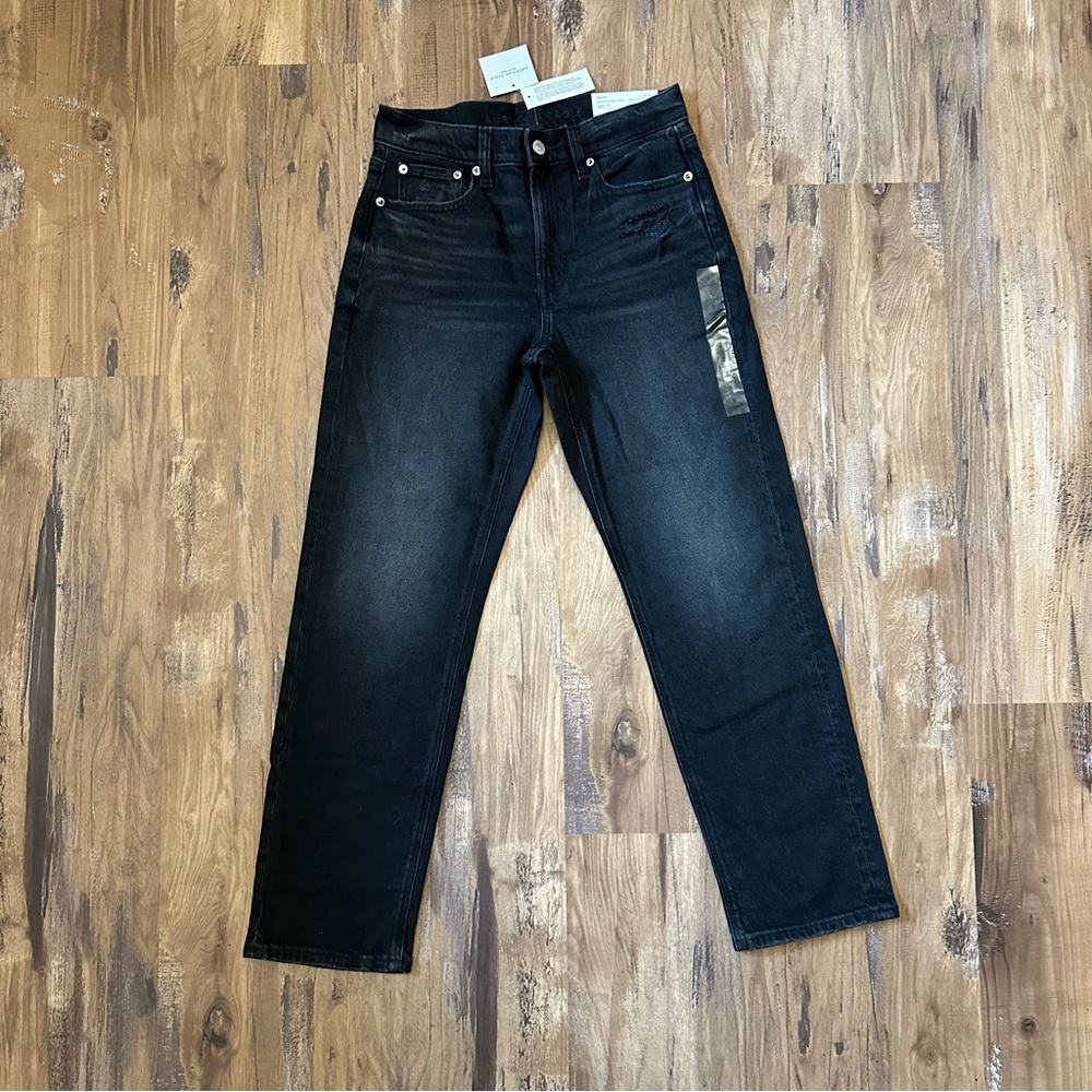 Ankle Straight Super High-Rise Women's Black Jeans